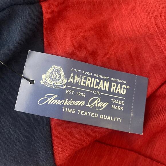 American Rag Navy Burgandy Hoodie Workout Tank Gym Mens Med - Picture 6 of 7